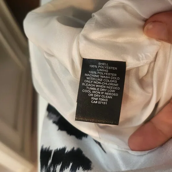 EUC -Jessica Howard Women's Floral Black & White/Pink Bow Belted Dress-Size 12 - Picture 8 of 11